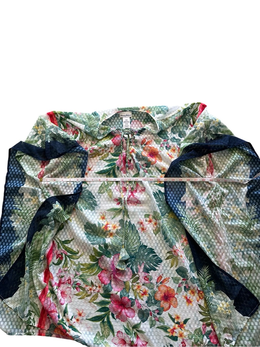 Tommy Bahama Tropical Flora Clip Jacquard Beach Tunic Cover Up Size S/M - Picture 10 of 12